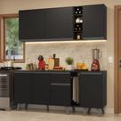 Armário de Cozinha Compacta 180 cm Preto Nice Madesa 01