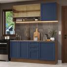 Armário de Cozinha Compacta 180 cm Rustic/Azul Vik Madesa 04 Armário de Cozinha Compacta 180 cm Rustic/Azul Vik Madesa 04
