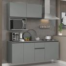 Armário De Cozinha Compacta 180 Cm Suspensa Cinza Nice Madesa 03