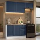Armário De Cozinha Compacta 180 Cm Vik Madesa 02 Branco/azul Armário De Cozinha Compacta 180 Cm Vik Madesa 02 Branco/azul