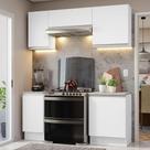 Armário de Cozinha Compacta 180cm Branco Glamy Madesa 12 Armário de Cozinha Compacta 180cm Branco Glamy Madesa 12