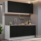 Armário de Cozinha Compacta 180cm Branco Preto Agata Madesa 01
