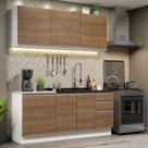 Armário de Cozinha Compacta 180cm Branco Rustic Glamy Madesa 05 Armário de Cozinha Compacta 180cm Branco Rustic Glamy Madesa 05