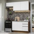 Armário de Cozinha Compacta 180cm Rustic/Branco Glamy Madesa 09