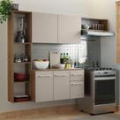 Armário de Cozinha Compacta 180cm Rustic/Crema Easy Madesa Armário de Cozinha Compacta 180cm Rustic/Crema Easy Madesa