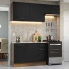 Armário de Cozinha Compacta 180cm Rustic/Preto Agata Madesa 09