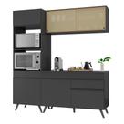 Armário De Cozinha Compacta 182cm Veneza Multimóveis V3695 Preto Preto Armário De Cozinha Compacta 182cm Veneza Multimóveis V3695 Preto Preto