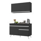 Armário de Cozinha Compacta 2 peças MP3687.898 Veneza Preto Armário de Cozinha Compacta 2 peças MP3687.898 Veneza Preto