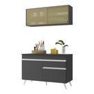 Armário de Cozinha Compacta 2 peças MP3688.898 Veneza Multimóveis Preto Armário de Cozinha Compacta 2 peças MP3688.898 Veneza Multimóveis Preto