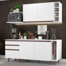 Armário de Cozinha Compacta 200cm Branco Reims Madesa 01 Armário de Cozinha Compacta 200cm Branco Reims Madesa 01
