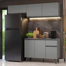Armário De Cozinha Compacta 200cm Cinza Nice Madesa 03xa Cinza