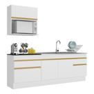 Armário de Cozinha Compacta 220cm com Rodapé Veneza Multimóveis V2110 Armário de Cozinha Compacta 220cm com Rodapé Veneza Multimóveis V2110