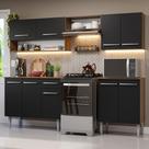Armário de Cozinha Compacta 229cm Rustic/Preto Emilly Madesa 15