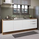 Armário de Cozinha Compacta 240cm Rustic/Branco Stella Madesa 01