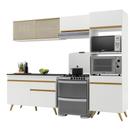Armário De Cozinha Compacta 252cm Veneza Multimóveis V3692 Branco/dourado Branco/dourado Armário De Cozinha Compacta 252cm Veneza Multimóveis V3692 Branco/dourado Branco/dourado