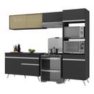 Armário De Cozinha Compacta 252cm Veneza Multimóveis V3692 Preto/branco Preto/branco Armário De Cozinha Compacta 252cm Veneza Multimóveis V3692 Preto/branco Preto/branco