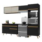 Armário De Cozinha Compacta 252cm Veneza Multimóveis V3692 Preto/dourado Preto/dourado Armário De Cozinha Compacta 252cm Veneza Multimóveis V3692 Preto/dourado Preto/dourado