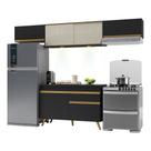 Armário De Cozinha Compacta 260cm Com Leds Veneza Up Multimóveis V2023 Preto/dourado Preto/dourado Armário De Cozinha Compacta 260cm Com Leds Veneza Up Multimóveis V2023 Preto/dourado Preto/dourado