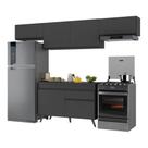 Armário De Cozinha Compacta 260cm Veneza Multimóveis V3697 Preto Preto Armário De Cozinha Compacta 260cm Veneza Multimóveis V3697 Preto Preto