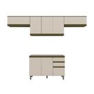 Armário de Cozinha Compacta 280cm 8 Portas 2 Gavetas Connect Henn - Duna/Cristal Armário de Cozinha Compacta 280cm 8 Portas 2 Gavetas Connect Henn - Duna/Cristal