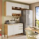 Armário de Cozinha Compacta 3 Peças 7 Portas sem Tampo com Vidro 100% MDF Itália Espresso Móveis