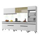 Armário De Cozinha Compacta 302cm Com Leds Veneza Up Multimóveis V2014 Branco/preto Branco/preto Armário De Cozinha Compacta 302cm Com Leds Veneza Up Multimóveis V2014 Branco/preto Branco/preto
