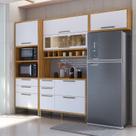 Armário de Cozinha Compacta 4 Peças 7 Portas com Vidro 274cm 100% MDF Vicenza Espresso Móveis