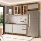 Armário de Cozinha Compacta 4 Peças 8 Portas com Vidro 280cm 100% MDF Barbados Espresso Móveis