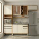Armário de Cozinha Compacta 4 Peças 8 Portas com Vidro e sem Tampo 100% MDF Barbados Espresso Móveis
