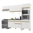 Armário de Cozinha Compacta 4 peças com Leds MP2015 Veneza Up Multimóveis Branca