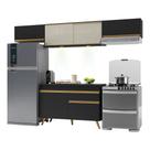 Armário de Cozinha Compacta 4 peças com Leds MP2023 Veneza Up Multimóveis Preta Armário de Cozinha Compacta 4 peças com Leds MP2023 Veneza Up Multimóveis Preta