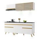 Armário de Cozinha Compacta 4 peças com Leds MP2031 Veneza Up Multimóveis Branca