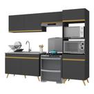 Armário de Cozinha Compacta 4 peças MP3749 Veneza GB Multimóveis Preta Armário de Cozinha Compacta 4 peças MP3749 Veneza GB Multimóveis Preta