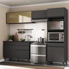 Armário De Cozinha Compacta 4 Peças Veneza Preto Armário De Cozinha Compacta 4 Peças Veneza Preto