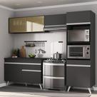 Armário De Cozinha Compacta 4 Peças Veneza Preto Armário De Cozinha Compacta 4 Peças Veneza Preto