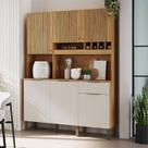 Armário de Cozinha Compacta 6 Portas 1 Gaveta e Mini Adega 151cm 100% MDF Croácia Espresso Móveis
