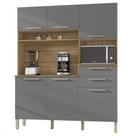 Armario de Cozinha Compacta 6 Portas 2 Gavetas Espaço para Forno 196x161x39cm Kits Paraná Montesa