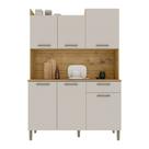 Armário de Cozinha Compacta 6 Portas e 1 Gaveta 121cm Florença Freijó Soft - Pallazio