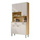 Armário de Cozinha Compacta 6 Portas e 1 Gaveta 90cm Baco Freijó/Soft - Pallazio