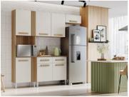 Armário de Cozinha Compacta Aramóveis Juma com Balcão 7 Portas 2 Gavetas