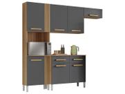 Armário de Cozinha Compacta Aramóveis Juma com Balcão 7 Portas 2 Gavetas