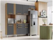 Armário de Cozinha Compacta Aramóveis Juma com Balcão 7 Portas 2 Gavetas