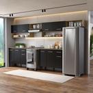 Armário de Cozinha Compacta Arizona Elite Carraro Carvalho com Preto