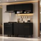 Armário de Cozinha Compacta Atlanta Petit Carraro Preto Touch Armário de Cozinha Compacta Atlanta Petit Carraro Preto Touch