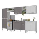 Armário de Cozinha Compacta Balcão c/ Tampo 6 pçs Xangai Jazz Multimóveis Bca/Lca Fumê Armário de Cozinha Compacta Balcão c/ Tampo 6 pçs Xangai Jazz Multimóveis Bca/Lca Fumê