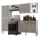 Armário de Cozinha Compacta c/ 2 Leds 4 pçs Xangai Multimóveis V3414 Branco/Lacca Fumê