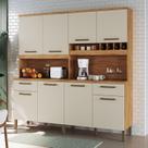Armário de Cozinha Compacta com 8 Portas e 2 Gavetas 200cm 100% MDF Bruxelas Espresso Móveis Armário de Cozinha Compacta com 8 Portas e 2 Gavetas 200cm 100% MDF Bruxelas Espresso Móveis