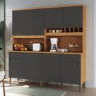 Armário de Cozinha Compacta com 8 Portas e 2 Gavetas 200cm 100% MDF Bruxelas Espresso Móveis Armário de Cozinha Compacta com 8 Portas e 2 Gavetas 200cm 100% MDF Bruxelas Espresso Móveis