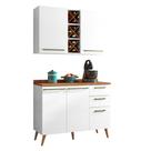 Armário de Cozinha Compacta com Adega Favorita Branco Nature Armário de Cozinha Compacta com Adega Favorita Branco Nature