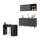 Armário De Cozinha Compacta Com Bancada Americana Veneza Multimóveis Mp2200 Preto Preto Armário De Cozinha Compacta Com Bancada Americana Veneza Multimóveis Mp2200 Preto Preto